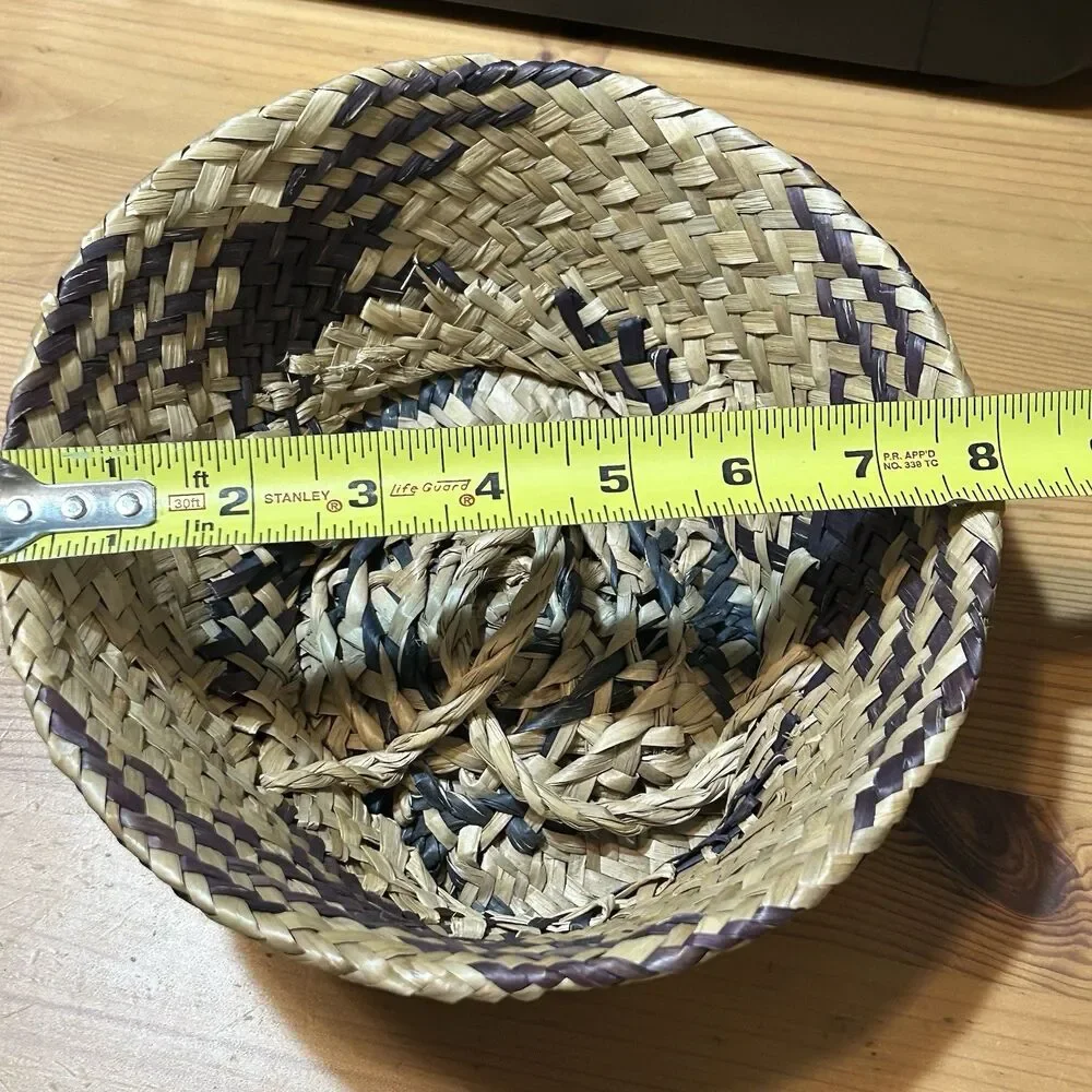 Seagrass Foldable Collapsible Woven Basket Handles Farmhouse Decor Neutral
